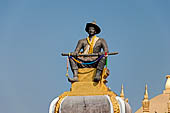 Vientiane, Laos - Pha That Luang, statue of king Setthathirath who built the temple in 1566.